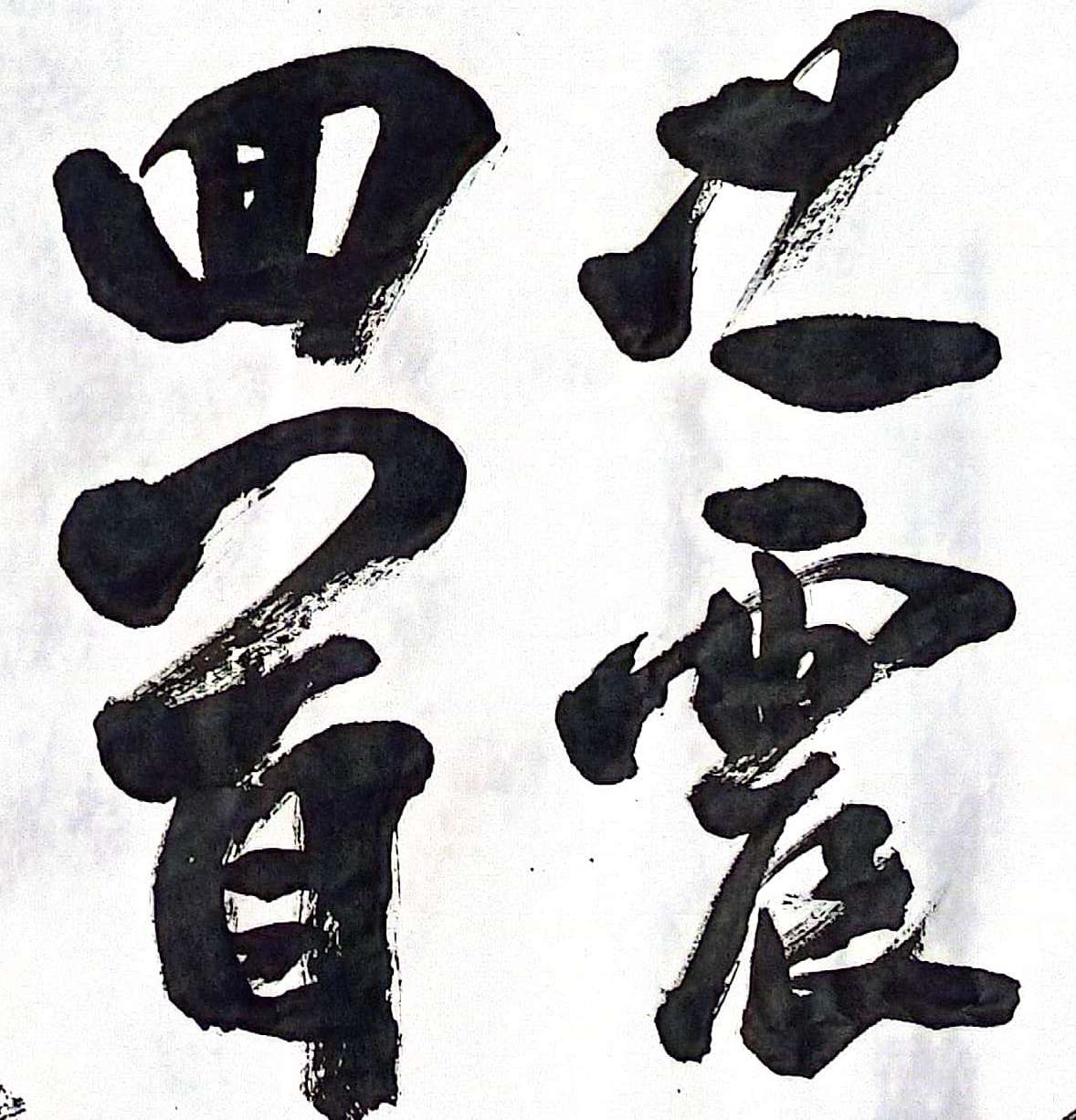 入校正南门,平视右前方,映入眼帘的有勒石书法景观地势坤.